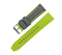 JVEIWAD Universal Silikonarmband 20/22/24/26mm Sport Wasserdicht Herren Doppelfarbig Gummi Ersatzarmband Band Gürtel Uhrenzubehör(Gray Lime,24mm)
