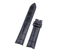 JVEIWAD Universalzubehör 20 mm 21 mm 22 mm Rindsleder-Armband aus weichem Leder, kompatibel mit Longines Jaeger-LeCoultre-Armband, schwarz, grün, Uhrenarmband(Black,20MM_NO BUCKLE)