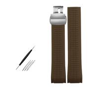 JVEIWAD Weiches und elastisches Uhrenarmband aus Silikonkautschuk, kompatibel mit Uhrenarmbändern der Patek Philippe 5167R Grenade Aquanaut-Serie, 21 mm(Brown-silver)