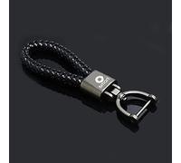 JxbJQQ Auto Schlüssel Ringe, Leder Personalisiert Schlüssel Kette Schlüssel Anhänger Zubehör, Für Smart Fortwo 451 Forfour 453 450,Black