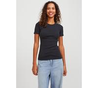JJXX T-Shirt mit geripptem Rundhalsausschnitt Modell 'FRANKIE' in Black, Größe L