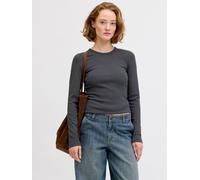 JJXX Damen JXFREYA STR LS Rib Tee JRS NOOS Langarmshirt, Dark Grey Melange, Medium