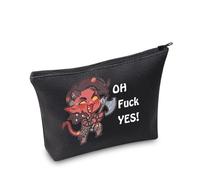 JXGZSO Kosmetiktasche mit Aufschrift "Oh F Yes Karlach", lustiges Rollenspieler-Geschenk, BG3, Oh F Yes Karlach Black, Make-up-Tasche mit Reißverschluss