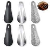 JXRSKJ 6Pcs Schuhlöffel Klein 10cm aus Metall, Schuhanzieher Klein Metall, Mini Schuhlöffel Kurz für Männer, Frauen und Senioren, Reise und Camping-Schuhhelfer, langlebig und praktisch