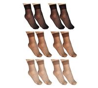 JYC CREATIVE Damenstrumpfhose, 17 DEN, halbe Socke für Damen, dünne Strümpfe, transparent, kurze Strümpfe, beige und schwarz, kurze Strümpfe für Damen, halbe Socken für Damen, Mischung 12 Paar, M Kurz
