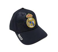 JYC CREATIVE Offizielle Kappe von Real Madrid, Fußballteam, Geschenk für Fußballfans, Kappe mit Visier für Damen und Herren, Schwarz , One size