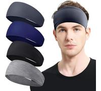 JYNXOR 4 Pcs Sport Stirnband Damen Herren, Wide Männlich Weiblich Erwachsene Komfortabel, Schweißband Kopf Fahrradhelm Schweißband Stirn Stretchy Haarband Schweißabsorption Für Bewegung Fitness Laufen