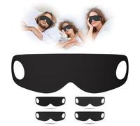 JYNXOR 4 Stück 3D Schlafmaske für Seitenschläfer, Augenhöhlen Schlafbrille mit Verstellbar Gummiband für Herren und Frauen, Lichtblockierende, Bequem & Ergonomisch Augenmaske