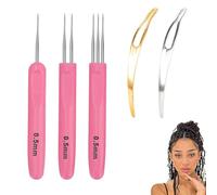 JYNXOR 5 Stück Dreadlocks Häkelnadel Werkzeug Set, Häkelnadeln, Häkelnadel Set, Dreadlocks Häkelnadel Kleine Größe Häkeln Set, Bambus Dreadlocks Nadel Weben Häkeln für Braid Craft, Zöpfe, Dreadlocks