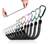 JYNXOR 8 Stück Dehnbare Schlüsselanhänger, Spiral Schlüsselanhänger, Schlüsselkette Mit Karabiner Elastisch Angeln Lanyards Spiral Schlüsselband Spirale Angelseil Für Angeln Bootfahren Camping