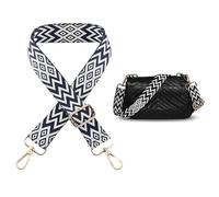 JYNXOR Taschengurte zum Wechseln,Verstellbarer Schultergurt Taschengurt,3.8cm Breit Schulterriemen,Schultergurt für Taschen,Taschenriemen Zubehör Tragegurt für Schultertasche Tragetaschen,schwarz weiß