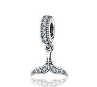 JYRRONG 925er Sterlingsilber, Delfin-Schwanz Tier-Charm, Geburtstags-Charm für Pandora-Charm-Armband, Sterling-Silber Silber