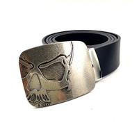 JYWDZSH Herren Gürtel Herren Ledergürtel Cowboy Mit Totenkopf Gürtelschnalle Metall Geschenk,Wie Abgebildet,105Cm