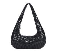 Jywmsc Goldene Geldbörse für Damen Perlenbesetzte Schulterhandtasche Mondförmige Satchel mit Tragegriff Abendtasche für Hochzeitscocktail