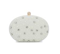 Jywmsc Perlen Clutch Handtasche für Frauen Weiß Perlen Abendtasche Formal Prom Pearly Clutch Handtaschen