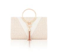 Jywmsc Stroh Clutch Geldbörsen für Damen Sommer Strandtaschen Tote Quasten Abendtasche Handtaschen