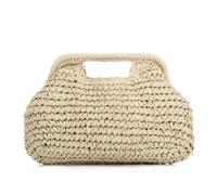 Jywmsc Stroh-Clutch-Handtasche für Damen Sommer Strand Tasche in Knödelform Gewebte Gehäkelte Korbhandtasche für Urlaub
