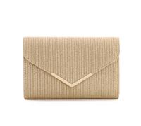 Jywmsc Stroh-Clutch-Handtaschen für Damen Sommer-Strandtasche Gewebte Umschlag-Abendhandtasche für den Urlaub