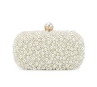 Jywmsc Weiße Perlen-Clutch-Geldbörsen für Frauen Hochzeit Braut Perlen Abendtasche Party Clutch Geldbörse Tragetasche