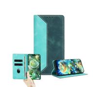JZ Dual-Tone Flip Wallet Fall für Moto G67 Power 5G / G57 Power 5G,RFID Blockieren PU Leder Abdeckung mit Kartenschlitzen & Ständerfunktion - Green&Dark Green