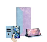 JZ Dual-Tone Flip Wallet Fall für OnePlus Nord CE4 5G,RFID Blockieren PU Leder Abdeckung mit Kartenschlitzen & Ständerfunktion - Blue&Purple