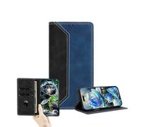 JZ Dual-Tone Flip Wallet Fall für Xiaomi Poco C50 / C51 / RedMi A1 Plus / A2 Plus,RFID Blockieren PU Leder Abdeckung mit Kartenschlitzen & Ständerfunktion - Black&Dark Blue