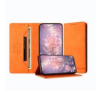 JZ Premium Magnetische Flip Wallet Case für Moto E22/E22i Case RFID-Blockierung, Stoßdicht, Kabelloses Laden kompatibel - Orange