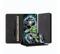 JZ Premium Magnetische Flip Wallet Case für Moto E22/E22i Case RFID-Blockierung, Stoßdicht, Kabelloses Laden kompatibel - Black