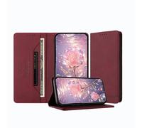 JZ Premium Magnetische Flip Wallet Case für Moto E22/E22i Case RFID-Blockierung, Stoßdicht, Kabelloses Laden kompatibel - Red
