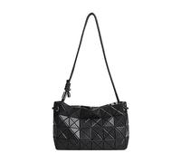 JZ Schultertasche mit Diamant-Steppung und Geometrischem Muster -Black
