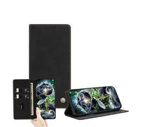 JZ Ultra-dünne PU Leder Wallet Fall für Xiaomi 10 Lite mit Kartenschlitzen, RFID-Blockierung, Kickstand & Magnetverschluss - Black