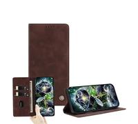 JZ Ultra-dünne PU Leder Wallet Fall für Xiaomi Poco M3 / RedMi 9 Power / 9T mit Kartenschlitzen, RFID-Blockierung, Kickstand & Magnetverschluss - Brown