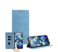 JZ Ultra-dünne PU Leder Wallet Fall für Xiaomi Poco M6 Pro 4G / RedMi Note 13 Pro 4G / Note 14S 4G mit Kartenschlitzen, RFID-Blockierung, Kickstand & Magnetverschluss - Light Blue