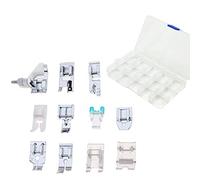 JZK 11 Stück Nähmaschine Haushaltszubehör-Set mit Aufbewahrungsbox, Nähfuß Ersatzteil-Kit für Nähmaschine Sänger Bruder Janome Toyota Elna AEG