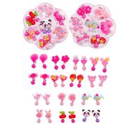 JZK 14 Paare Kunststoff rosa Kinder Mädchen Ohrringe Spielzeug Prinzessin Ohrringe für Kindergeburtstag Party Geschenk Party Dekoration Party Mitgebsel