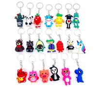 JZK 20x Silikon 3D Tier Schlüsselanhänger Set für Kindergeburtstagsgeschenke, Andenken Werbegeschenke für Jungen Mädchen, Kinderparty Goodie Bag Füllstoffe, niedliche Rucksack-Schlüsselanhänger