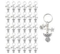 JZK 30er Set Schutzengel Schlüsselanhänger für Taufe, Babyparty, Party, Kommunion, Hochzeit, Beerdigung, Engel-Mottoparty