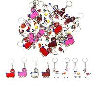 JZK 32 Stück süß Alpaka Schlüsselanhänger-Set für Kinder, Silikon Lama Tier Schlüsselanhänger Tasche Anhänger, Mitgebsel Geschenk Gastgeschenk für Kinder Party Geburtstag