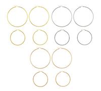 JZK 6 Paar 50 cm 70 cm große Creolen, Piercing Ohrringe, Silber, Roségold, goldene Creolen für Frauen, Ohrpiercing-Reifen, Edelstahl-Ohrring-Reifen, Ohrring, Ohrklingeln