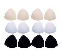 JZK 6 Paar Sponge BH Insert Pads Bikinis Pad Push- up Pad Bra Einlagen für Sport BH Badeanzug und Bikini, 3 Farben Schwarz Weiß Beige