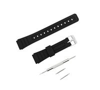 JZK Ersatzarmband für Casio F-91W F-84 F-93 F-94 F-98 F-105 F-106W F-108 F-201 W-59 A-158, schwarzes Kunststoffarmband mit Federstift und Armbandentfernungswerkzeug