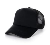 JZTDYPP Basecap Herren Blank Mesh Hat Caps Herren Sommer Atmungsaktive Snapback Baseball Cap Mesh Damen Schwarz Hip Hop Trucker Hat, Pure Black, Einheitsgröße