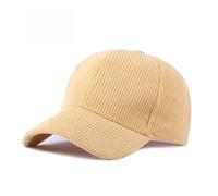 JZTDYPP Basecap Herren Cord-Baseballkappe Für Damen Und Herren, Baumwolle, Einfarbig, Sonnenhut, Sport-Snapback-Kappe, Herbst, Warm, Hip-Hop-Angelhut, Hellgelb, Einheitsgröße