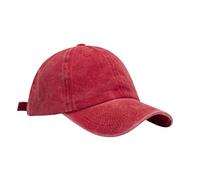 JZTDYPP Basecap Herren Damen Herren Gewaschene Baumwolle Soft Top Vintage Gebogene Krempe Casual Outdoor Hip Hop Dad Trucker Hat Weiblich Männlich, Rot, 55-58 cm
