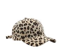 JZTDYPP Basecap Herren Damen-Wintermütze Mit Leopardenmuster, Cord, Baseballmütze Aus Baumwolle, Snapback, Hip-Hop-Trucker-Mütze, Beige, Einheitsgröße