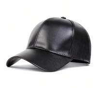 JZTDYPP Basecap Herren Unisex Light Panel Pu-Leder-Baseballkappen Frühling Herbst Verstellbare Freizeithüte Papa-Mütze Sonnenschutzhut,Schwarz,Einheitsgröße