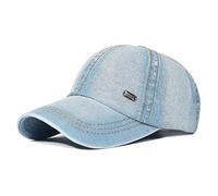 JZTDYPP Basecap Herren Vintage-Baseballkappe Aus Gewaschener Baumwolle Für Herren Und Damen, Denim, Verstellbar, Trucker-Mütze Für Papa, Sonnenschutz, Himmelblau, Einheitsgröße