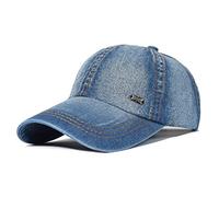 JZTDYPP Basecap Herren Vintage-Baseballkappe Aus Gewaschener Baumwolle Für Herren Und Damen, Denim, Verstellbar, Trucker-Mütze Für Papa, Sonnenschutz, Blau, Einheitsgröße