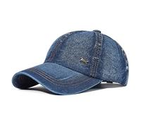 JZTDYPP Basecap Herren Vintage-Baseballkappe Aus Gewaschener Baumwolle Für Herren Und Damen, Denim, Verstellbar, Trucker-Mütze Für Papa, Sonnenschutz, Dunkelblau, Einheitsgröße