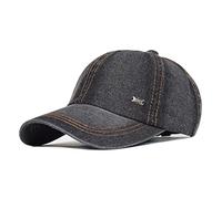 JZTDYPP Basecap Herren Vintage Washed Cotton Baseball Cap Herren Damen Denim Dad Hat Verstellbare Trucker Hat, Schwarz, Einheitsgröße